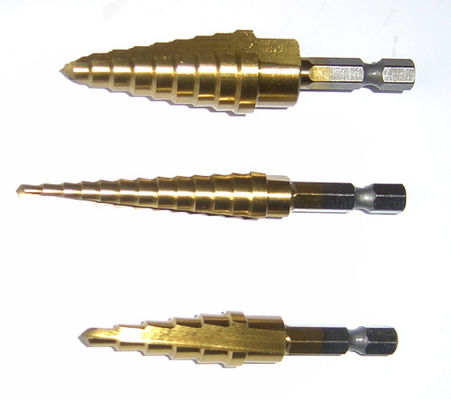 HSS Titanium Coated Step Drill Bit Hex Shank για μέταλλο