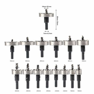 Σετ τρυπανιών κοπής τρυπών HSS 14 τεμαχίων για κοπή μετάλλων πάχους έως 2mm