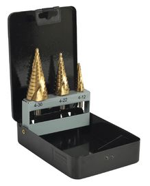 3Pcs Τιτανίου επικαλυμμένο βήμα τρυπάνι Bit Set Hex Σκανκ για το μέταλλο